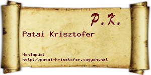 Patai Krisztofer névjegykártya